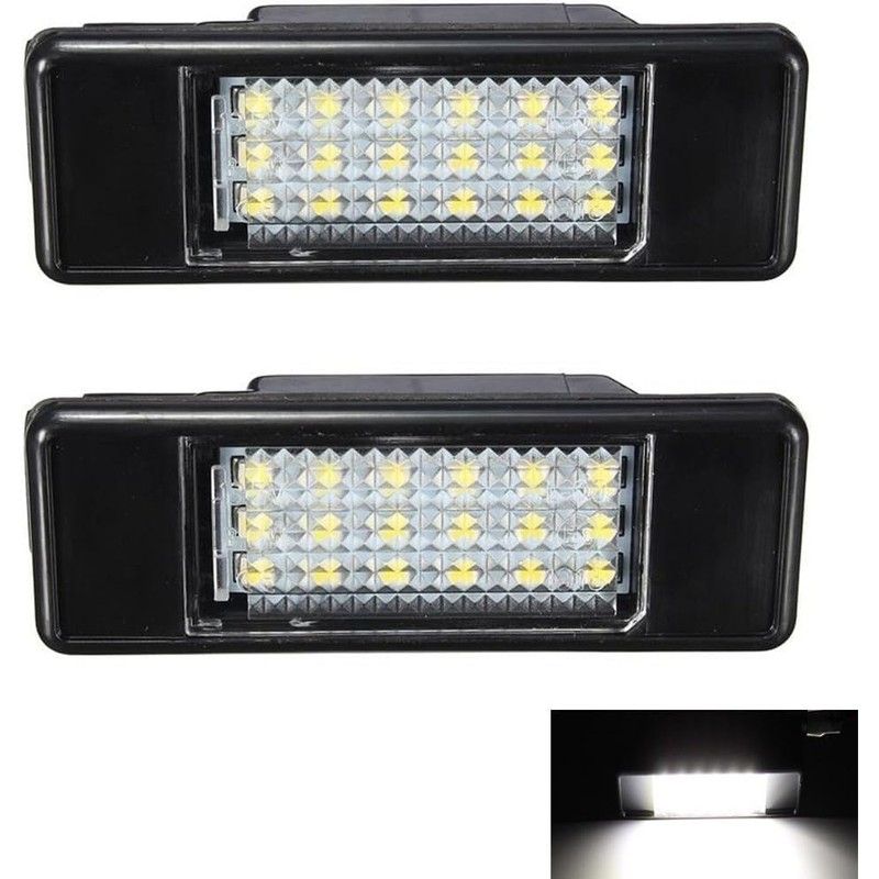 KaTur 2x White 18SMD LED License Plate Light For P