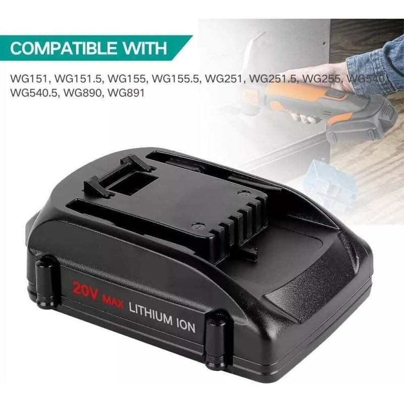 For WORX 2pack For WORX 20V MAX Extend Lithium Battery