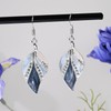 Vurotry Leaf-Shaped Dangle Earrings, Enamel and Crystal Accents, 2.16 inch