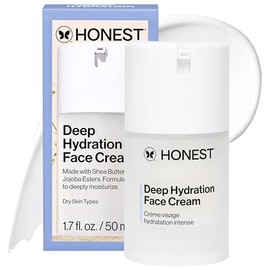 Honest Beauty Crema facial de hidratación profunda para piel seca, hidrata y apoya la barrera de humedad natural, hipoalergénica, suave sensible, 1.7 