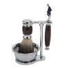 Men Manual Trimmer Kit Trimming Soap Bowl Stand Beard Brush