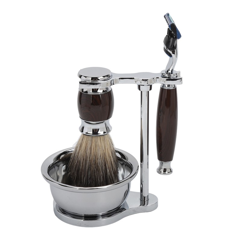 Men Manual Trimmer Kit Trimming Soap Bowl Stand Beard Brush
