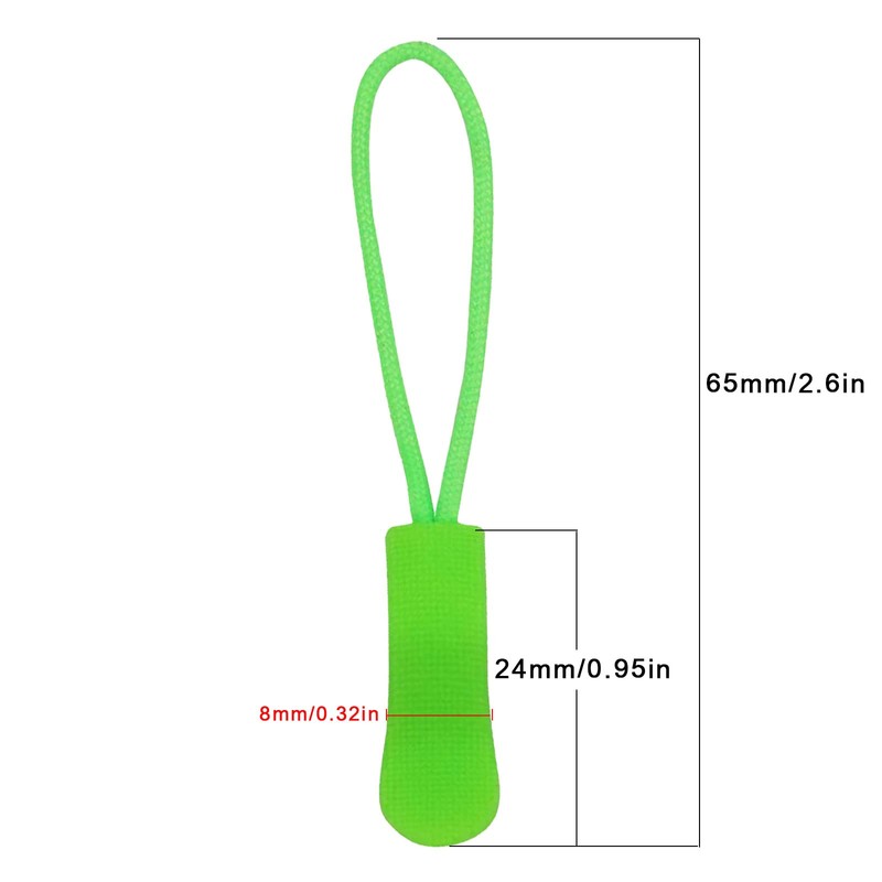 Urmspst 20PCS Zipper Pulls Replacement Zipper Tabs, (Green)
