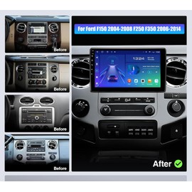 Upgrade Car Stereo for Ford F150 2004-2008 F250 F350 F450 2008-2016 Expedition Focus Fusion w/Wireless Carplay Android Auto, 10 inch IPS Touch Screen Double Din Car Radio Head Unit GPS Navi/WiFi/DSP
