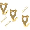 Brass Plated Picture Hanger Hooks with Pins Pack of 10