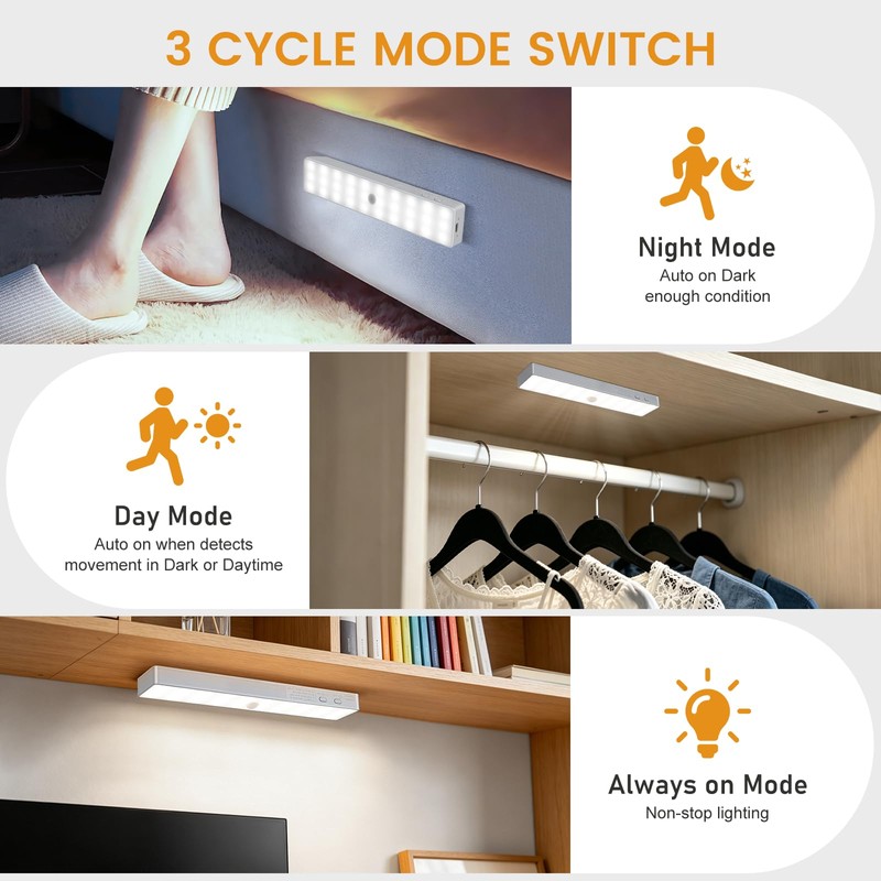 Racokky Under Cabinet Lights with Charging Station, 6 Pcs Rechargeable