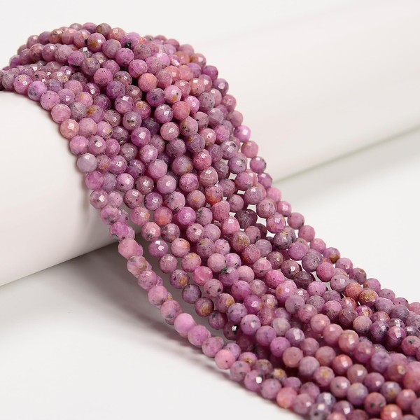 JM Design 4mm Natural Real Pink Red Color Ruby Stone