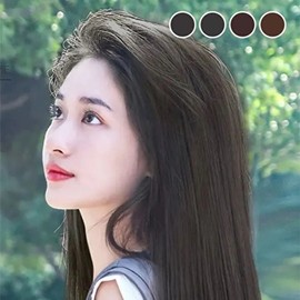 Long hair piece bridge hair extension wig straight part 60cm (KYR-WFGI32X) 03 straight hair 60 dark brown / 롱 헤어 피스 브릿지 붙임머리 가발 똑딱이 부분 60cm (KYR-WFGI32X) 03생머리60다크브라운