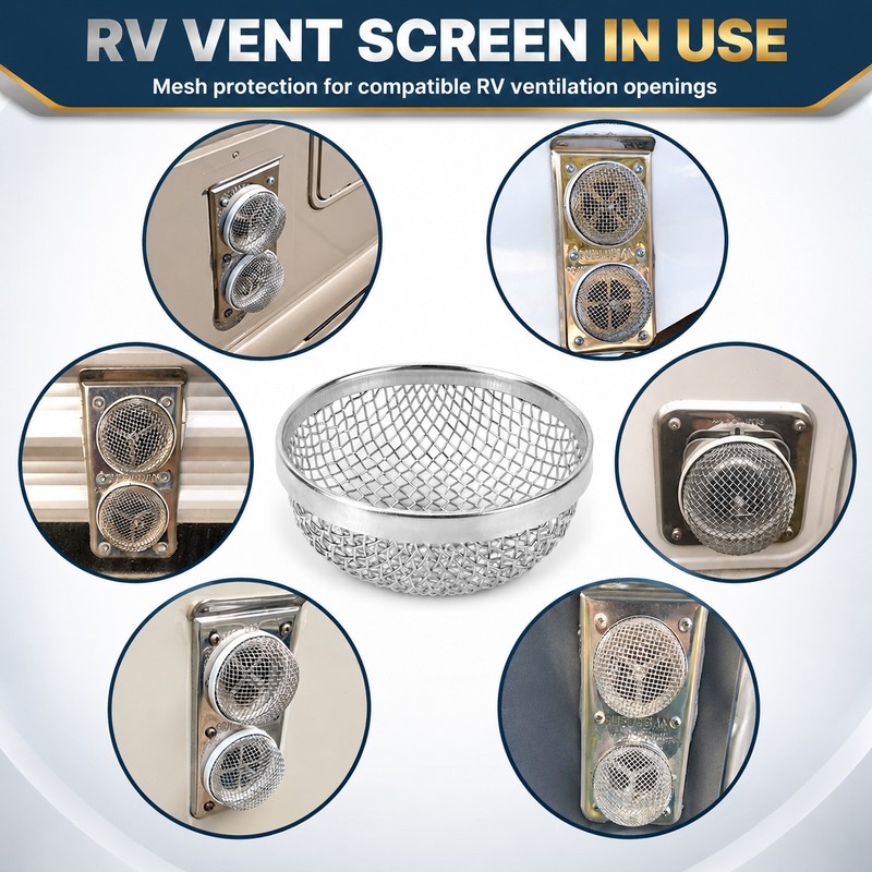 RV Furnace Vent Insect Screen – 2-Piece Stainless Steel Mesh