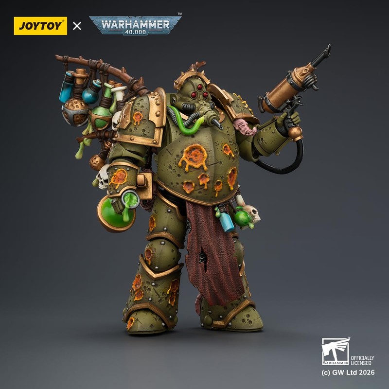 JOYTOY Warhammer 40K Death Guard Biologus Putrifier with Injector Pistol
