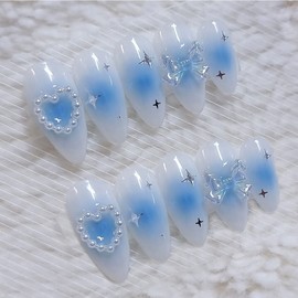 Blue Cheek Handmade Nail Tips - Ballerina / 블루치크 수제네일팁 - 발레리나