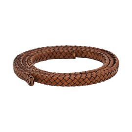 Xsotica-Flat Braided Bracelet Leather Cord 8.0 MM 1 Meter (Brown Distressed)