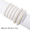 AllJunction 6pcs Multilayer Faux White Pearl Stretch Bracelets Set for