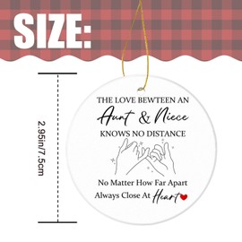 Aunt Appreciation Ornament,Birthday Gift,Christmas Ornament Ceramic Keepsake,The Love Between an Aunt and Niece