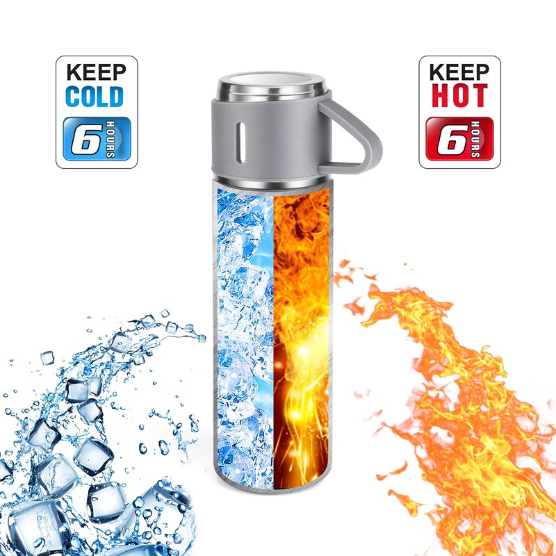 Stainless Steel Thermo 16.9oz Vacuum Insulated Bottle with Cup for