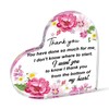 Rumyve Acrylic Heart Shaped Desktop Plaque - Transparent Crystal Thank