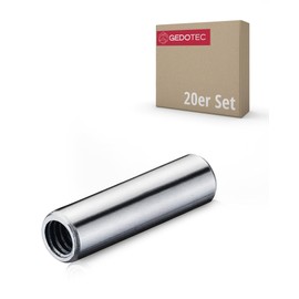 Gedotec Furniture Screws M4 Sleeve Screws 18 mm Connection Screw for Drill Hole Diameter 5 mm | Galvanised Steel | Wood Thickness 24-29 mm | Threaded Sleeve with Internal Thread M4 | Pack of 20 -