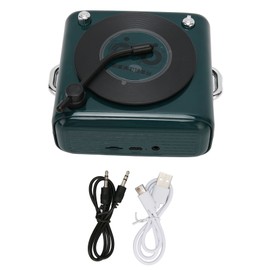 Bluetooth 5.0 Speaker Vinly Record Player Style Old Fashioned Classic Style Loud Volume Wireless Bluetooth Speaker Green
