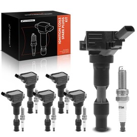 A-Premium Set of 6 Ignition Coil Pack and Iridium Spark Plugs Compatible with Kia Sedona 2018-2020, Telluride 2020-2023, Cadenza 2016-2020, Sorento 2018-2020 & Hyundai Palisade & Genesis G80