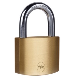 Yale - Y110B/50/126/1 Standardsicherheit 50mm Messing Vorhängeschloss - offener Häfenstahlhäurechen - 3 Tasten