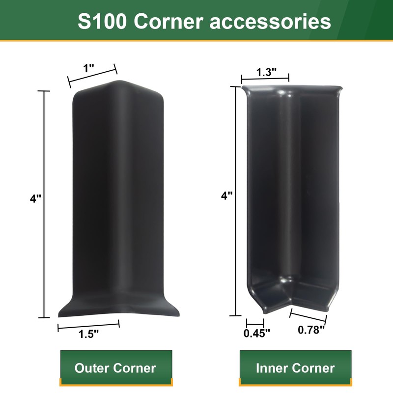 GAMZAU Baseboard Corner Blocks 4inch Height, Self Adhesive 3 Inside