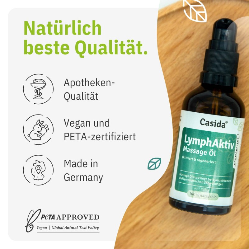 Casida LymphAktiv Massage Oil - Stimulating Massage Oil Made from