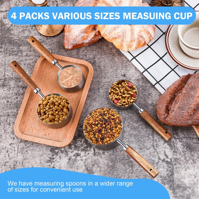 4 Pcs Dog Food Scoop Measuring-Cup, 1 Cup, 1/2 Cup,