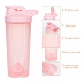 botella para gym Vaso Shaker Mezclador Con Bola Proteína Gym Fitness 800 Ml