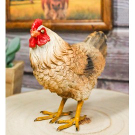 Rustic Western Country Farm Light Brown Chicken Hen Figurine 4.5" Tall