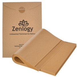 Zenlogy Parchment Paper Sheets 12x16 (500 sheets) for Baking - Unbleached Chlorine-free High Heat Non-Stick Pre-Cut Parchment Paper for Half Sheet Pans