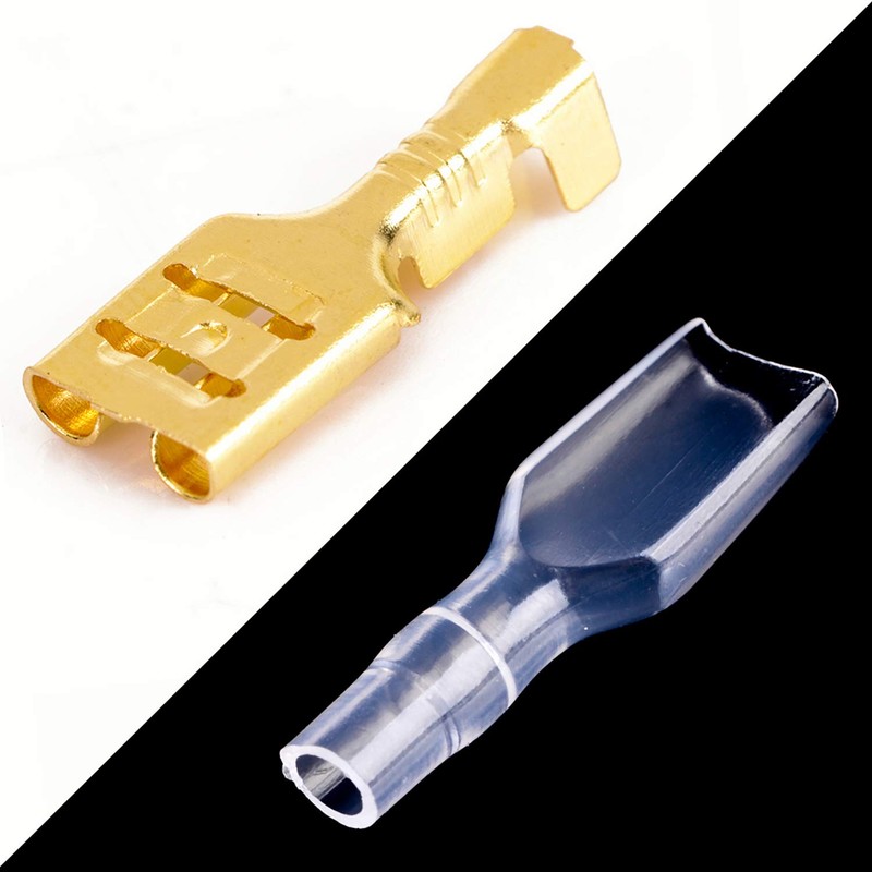 RLECS 150pcs 2.8mm 4.8mm 6.3mm Female Spade Connector Brass Crimp