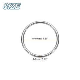 sourcing map 10pcs O Ring Buckles 1-9/16" (40mm) Zinc Alloy Electroplated Round Ring Buckles Multi-Purpose Buckle Loop Ring for Hardware Bags Belts Craft DIY Accessories, Silver