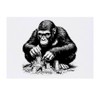 'Gorilla Building Sand Castles' Temporary Tattoo - Water Resistant, Skin-Safe,