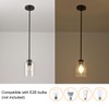 KLSS Black Pendant Lights Kitchen Island - Seeded Glass Pendant