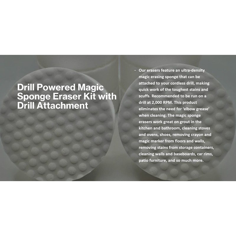 3.5” Drill Powered Magic Sponge Eraser 6 Pieces Kit with