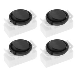VGOL Pack of 4 Rocker Switch 43.409 Round Rocker Switch Recessed Lights Switch for Lamp Rocker Suitable for Replacement Switches for Under-Unit Lights in the Kitchen (Black/White)