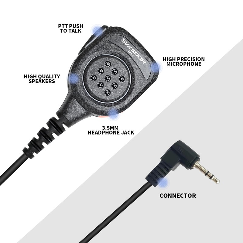 1-Pin 2.5mm Shoulder Speaker Mic Compatible with Motorola Talkabout Two-Way
