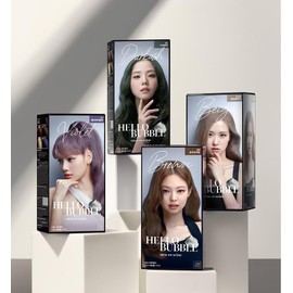 Korean Hello Bubble Vivid Hair Dye with Ampoule for Protection (Milk Tea Gray) - Easy At-Home Mise en scene Color