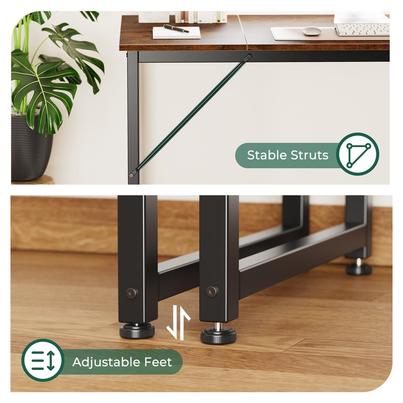 Huuger Computer Desk, 70 Inch Office Desk, Gaming Desk with