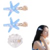 Blue Starfish Hair Clips Barrettes for Women Girls Kids Acrylic