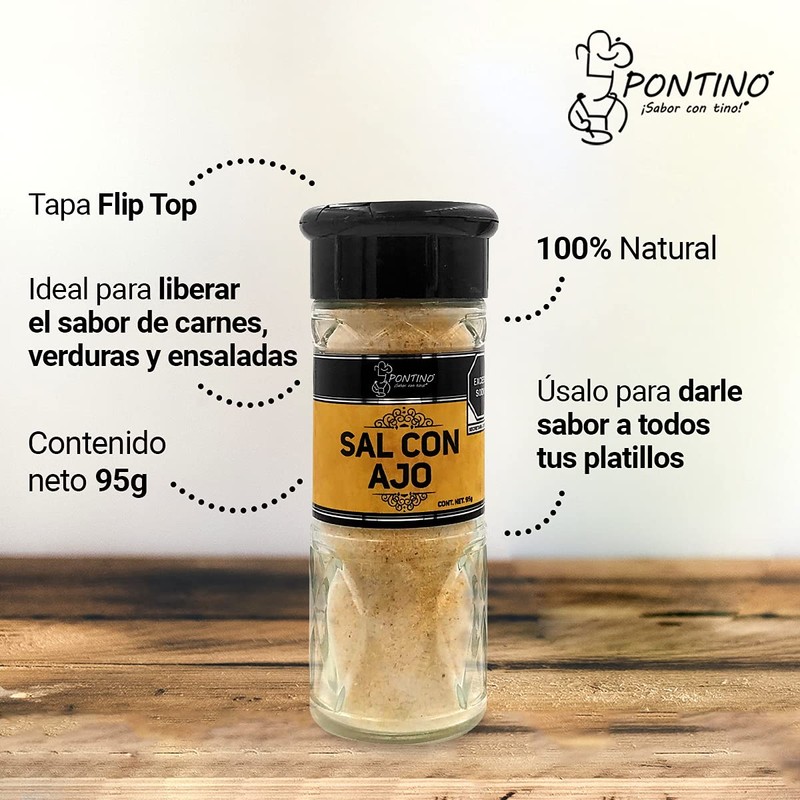 Pontino Sal con Ajo 95 Gramos 2 Piezas