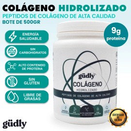 Colgeno Hidrolizado Puro Gudly Labs 500g Pptidos De Colgeno De Alta Calidad 9 Gramos De Protena Pura Por Porcin. 33 Porciones                         