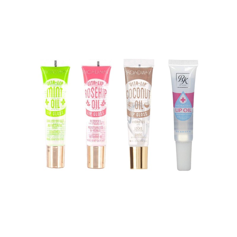 Ruby Kisses Broadway Vita-Lip Clear Lip Gloss (4 Pack Mint,