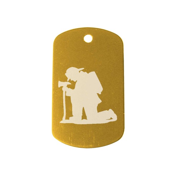 Prayer Fireman FD Light Gold Dog Tag Custom Engraved By NDZ Performance