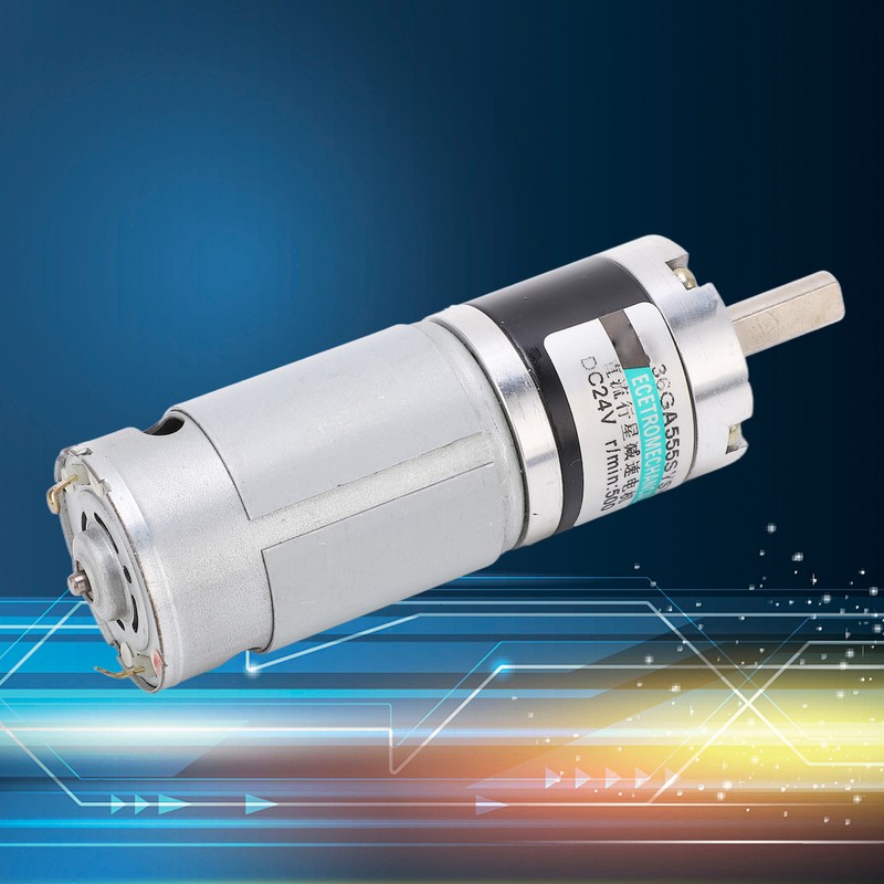 Black Silver Mini Gear Motor Low Noise High Torsion Robust
