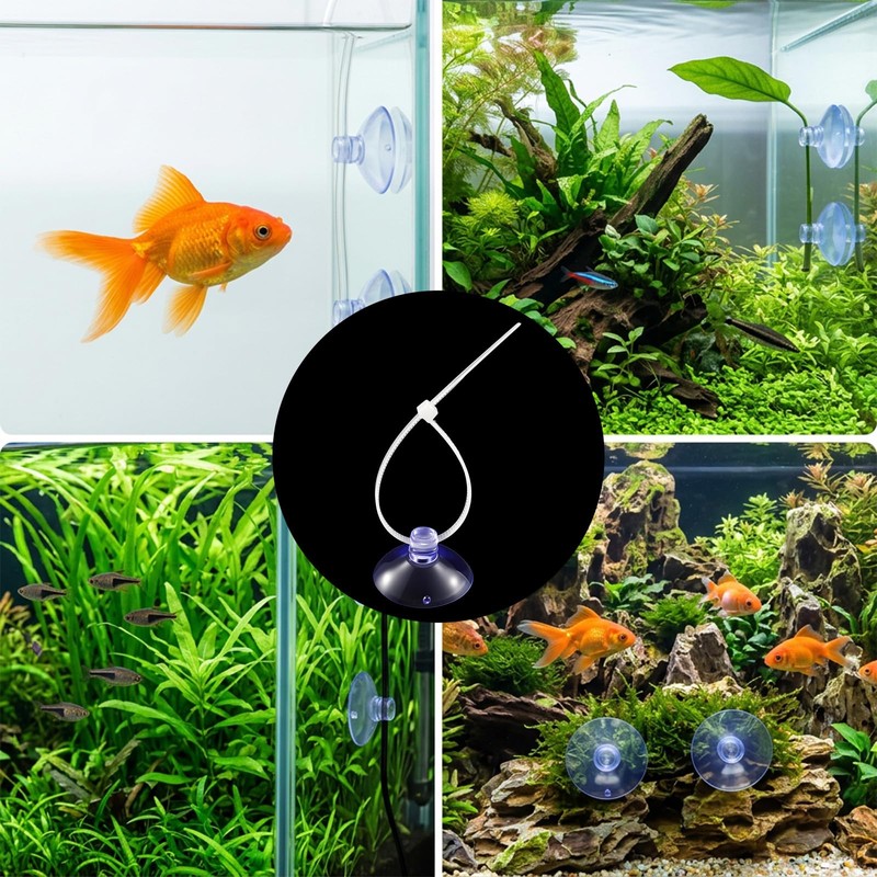 RAHHLIZS 30 Pcs Aquarium Suction Cups with 30 Pcs Adjustable