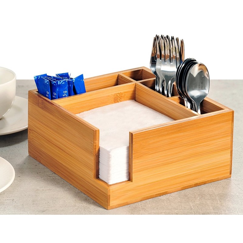 KESPER 70851 Napkin Dispenser Cutlery Tray 5 Compartments FSC Certified