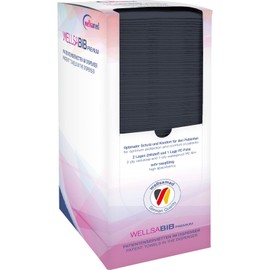 wellsamed Patient Napkins 125 Pieces in Dispenser 3-Ply 33 x 45 cm Workplace Covers Cosmetics Tattoo Studios Practice (Black)