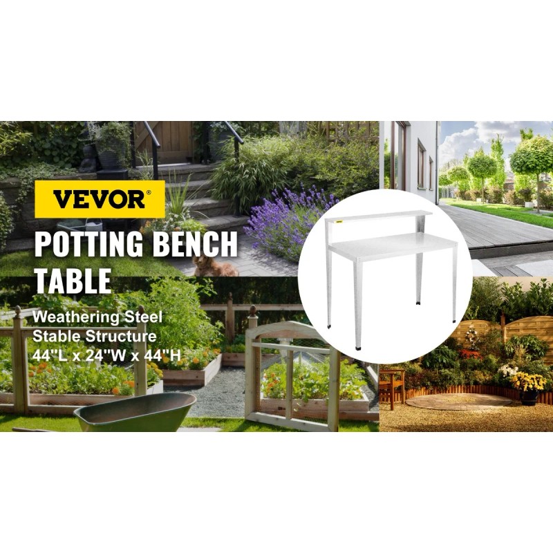 Vevor Banco Para Macetas Mesa De Jardín 44x24x44puLG