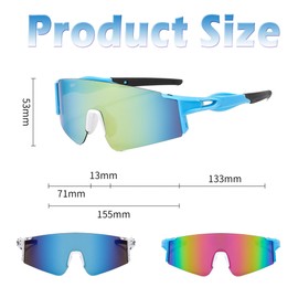 Wenyue 3 Pcs sportbrille,Fahrradbrille,Herren Fahrradbrille,Damen Fahrrad Brillen,Ski Sonnenbrille,Schnelle Brille,Sunglasses,Rennrad brille,für Outdooraktivitäten Wie Radfahren Ski Fischen Laufen